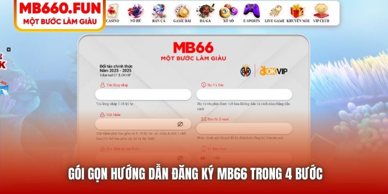 Gói gọn hướng dẫn đăng ký MB66 trong 4 bước